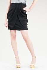 draped skirt black